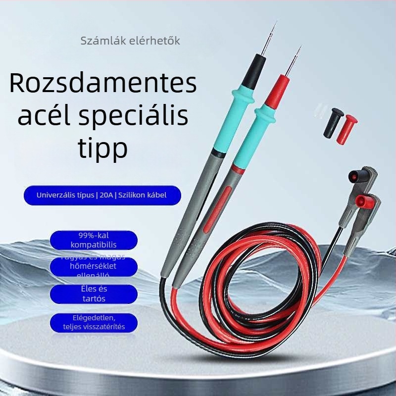 Univerzális digitális multiméter teszt toll vékony szilikon csúccsal, 20A