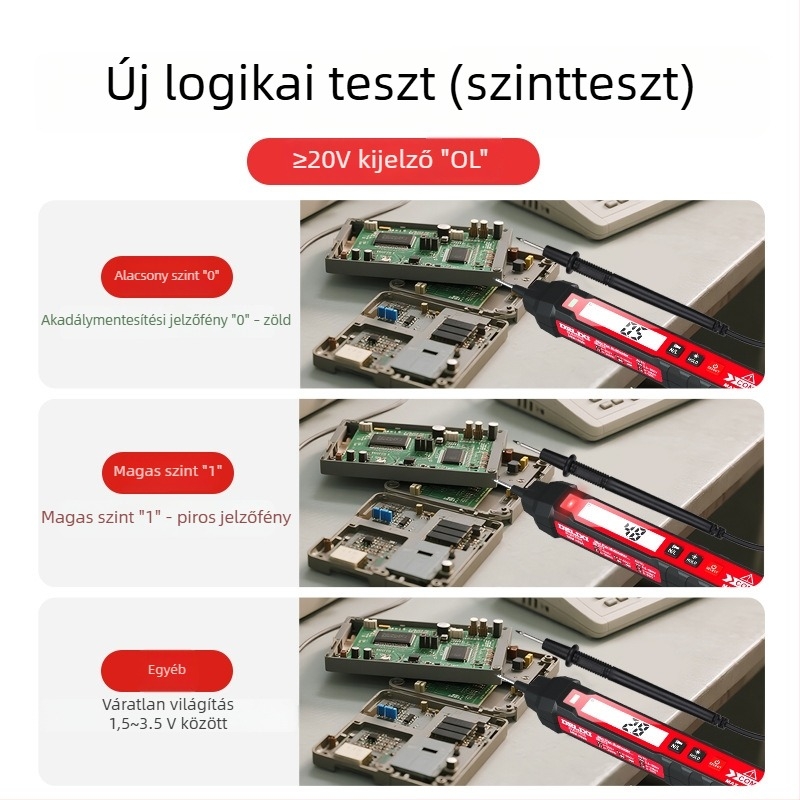Delixi Electric intelligens toll-formájú multiméter érintés nélküli feszültségméréssel, 600 V AC/DC, kétfunkciós