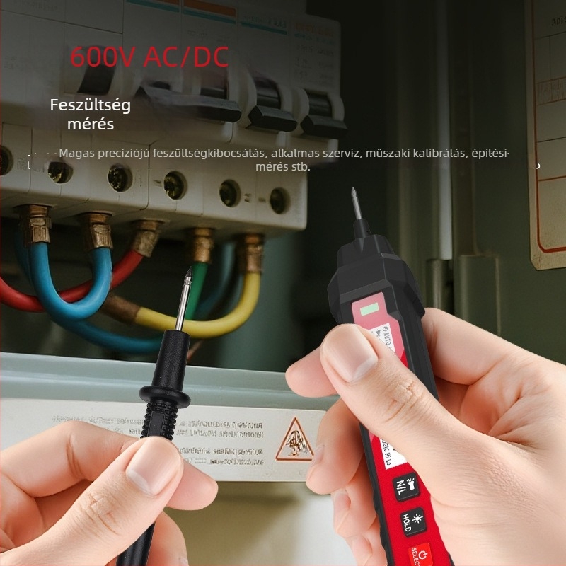 Delixi Electric intelligens toll-formájú multiméter érintés nélküli feszültségméréssel, 600 V AC/DC, kétfunkciós