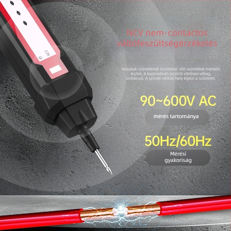 Delixi Electric intelligens toll-formájú multiméter érintés nélküli feszültségméréssel, 600 V AC/DC, kétfunkciós