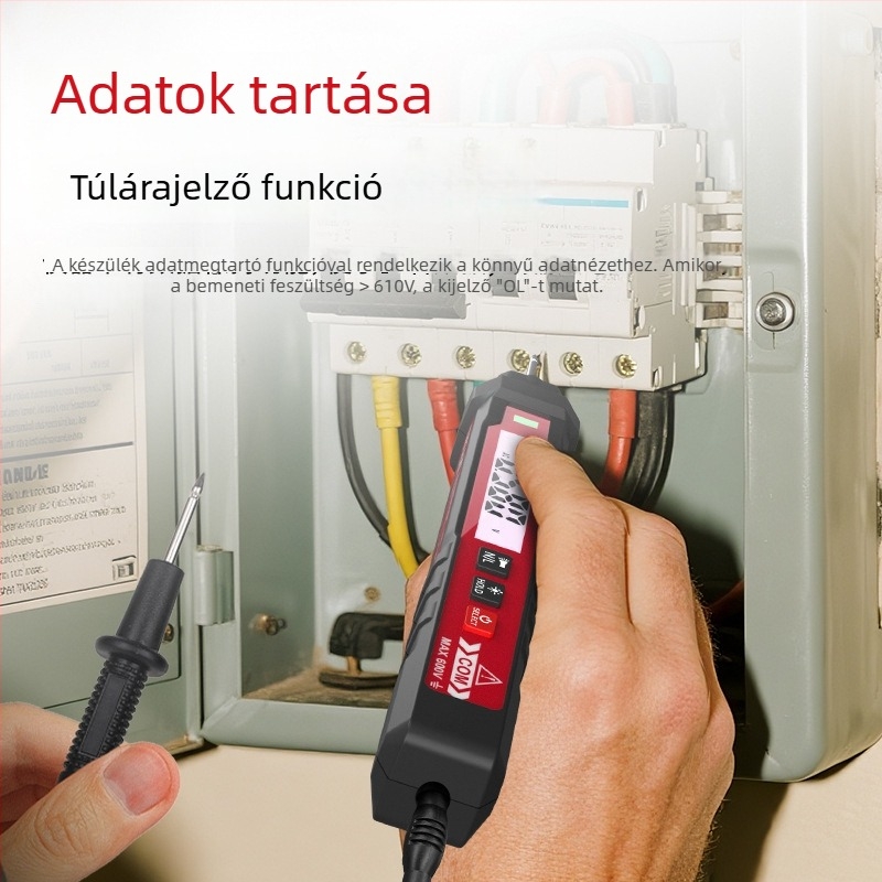 Delixi Electric intelligens toll-formájú multiméter érintés nélküli feszültségméréssel, 600 V AC/DC, kétfunkciós