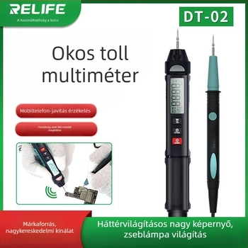 SUNSHINE DT-02 Tollformájú digitális multiméter, méri az áramot és a feszültséget, hangjelzéssel, elektronikai alkatrészekhez