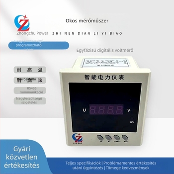 Intelligens digitális teljesítménymérő, kombinált áram- és feszültségmérő, modell ZC-VA1-96D, kommunikációs interfeszellel, 4–20 mA kimenet