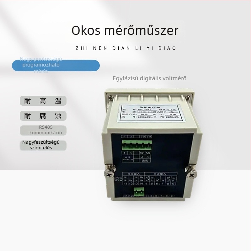 Intelligens digitális teljesítménymérő, kombinált áram- és feszültségmérő, modell ZC-VA1-96D, kommunikációs interfeszellel, 4–20 mA kimenet