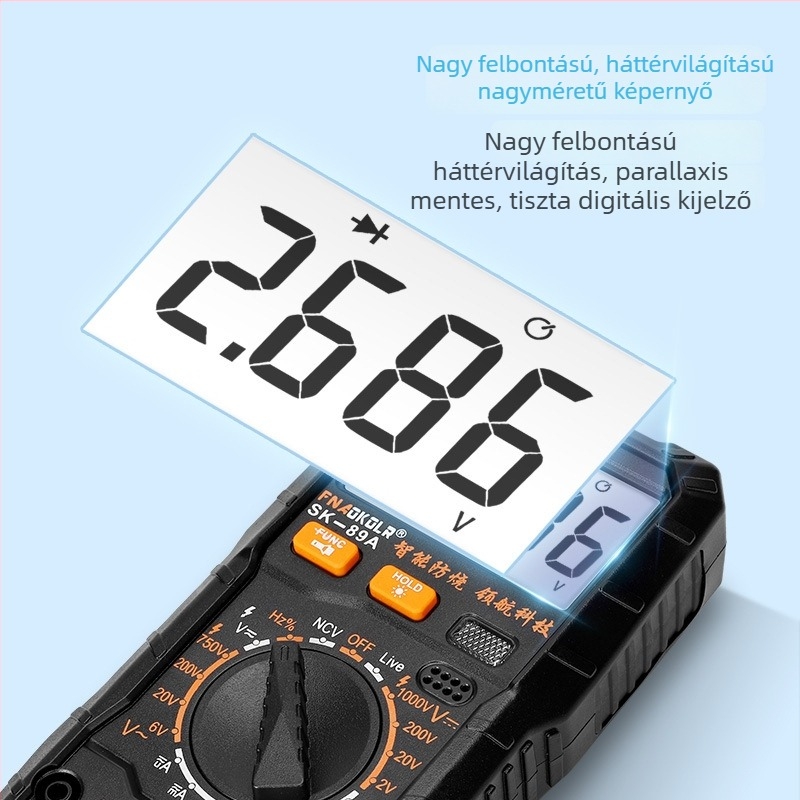 Hangvezérelt okos multiméter digitális kijelzővel, nagy pontosság, teljesen automata, égés elleni védelem, többfunkciós
