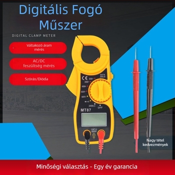 Kompakt csipeszes multiméter elektromérnököknek – AC áram, AC/DC feszültség, ellenállás és kontinuitás mérése