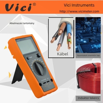 VC6243+ hordozható digitális LCR mérő – professzionális használatra, automatikus tartomány, mér feszültséget, áramerősséget és kapacitást