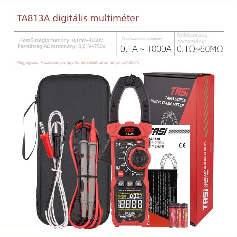 TA813A/B csipeszmérő és digitális multiméter, kiemelkedő pontosságú AC/DC 1000A, többfunkciós automatikus működés