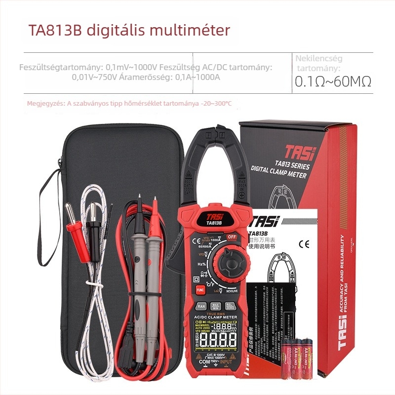 TA813A/B csipeszmérő és digitális multiméter, kiemelkedő pontosságú AC/DC 1000A, többfunkciós automatikus működés