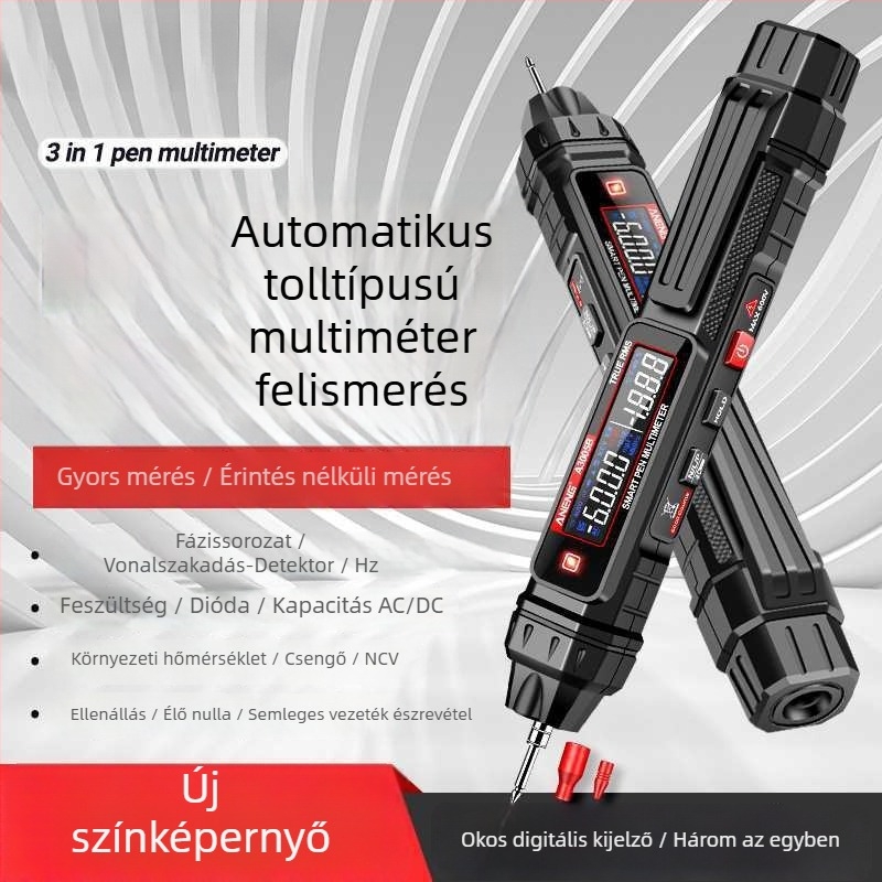  Toll alakú digitális multiméter, intelligens, nagy pontosságú, többfunkciós mérőeszköz feszültség- és folytonosságmérésre