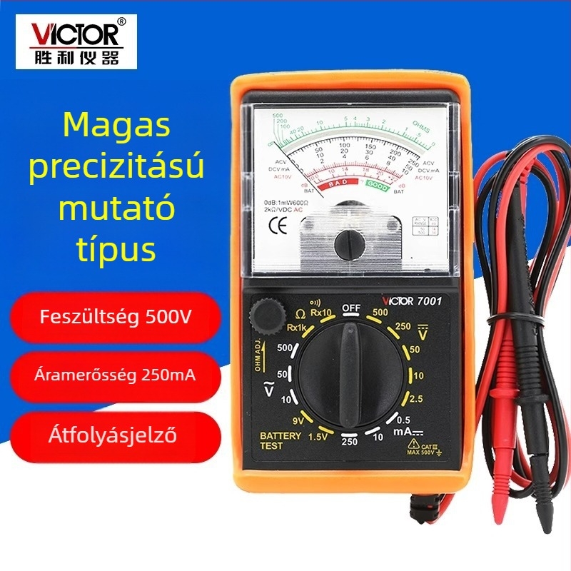 Victorvictory VC7001 MF47 mechanikus analóg multiméter – kiemelkedő pontosságú, háromfunkciós