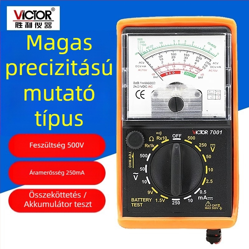 Victorvictory VC7001 MF47 mechanikus analóg multiméter – kiemelkedő pontosságú, háromfunkciós
