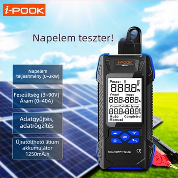 Többfunkciós napelemes fotovoltikus teszter digitális kijelzővel, feszültség 2 kV-ig, teljesítmény 2 kW-ig, márka i-pook