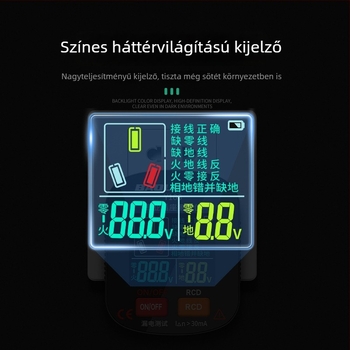 Hangalapú aljzat-teszter, többfunkciós fázisdetektor, földelés és szivárgás vizsgálat, elektromos dugó