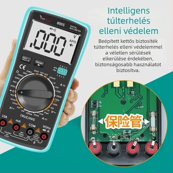 890S digitális multiméter hangos bejelentéssel és nagy pontosságú automatikus digitális kijelzővel, otthoni és professzionális felhasználásra