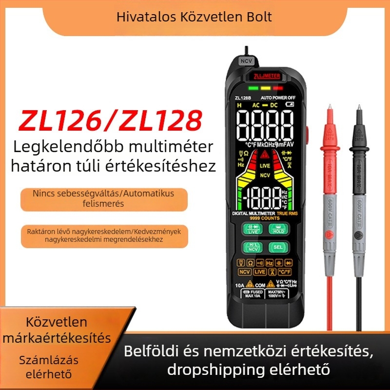ZLLJMETER ZL126A/128B digitális multiméter, automatikus spektrumbiztonság, teljesen intelligens funkciók, égés elleni védelem