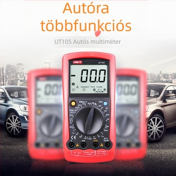 UT105 digitális multiméter autókarbantartáshoz, kiemelkedő pontosságú AC/DC feszültség- és áramerősség-mérés, ellenállás, dióda teszt, adatok tárolása