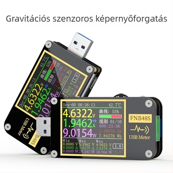 FNIRSI-FNB48S USB feszültség- és áramerősségmérő, többfunkciós gyors töltés teszter, QC/PD protokoll szimulátor