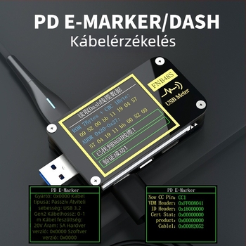 FNIRSI-FNB48S USB feszültség- és áramerősségmérő, többfunkciós gyors töltés teszter, QC/PD protokoll szimulátor