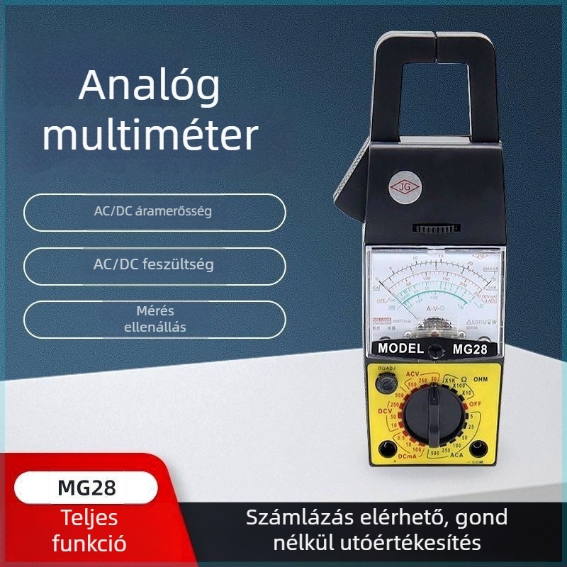 MG28 csipeszes multiméter, analóg kijelző, AC 500 A tartomány