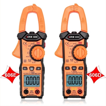 Victor VC606E digitális clamp-multiméter AC áram méréséhez, LCD kijelző, tartomány 4A–600A VC606D