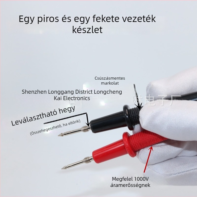 Kelin multiméterhez tartozó tesztvezeték levehető tűhegyes vég, menetes probe MF50/MF368, univerzális használat