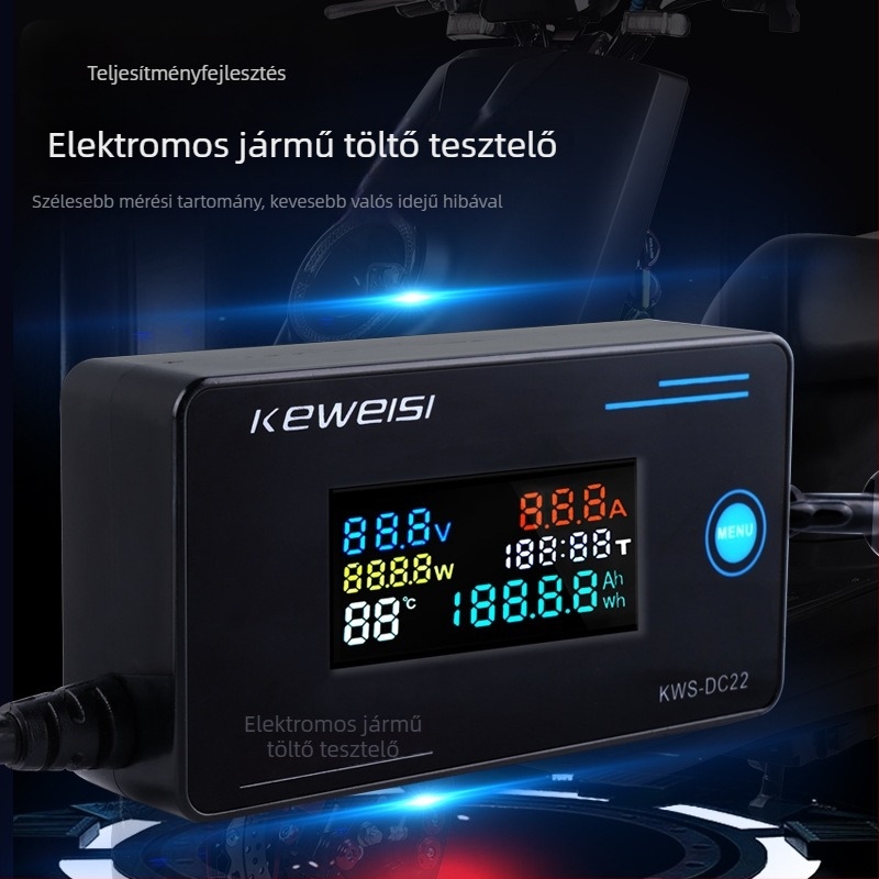 KWS-DC22 Digitális feszültség- és áramerősség-mérő; működtetés 8-12V; mérési tartomány 8-120V; pontosság 1%