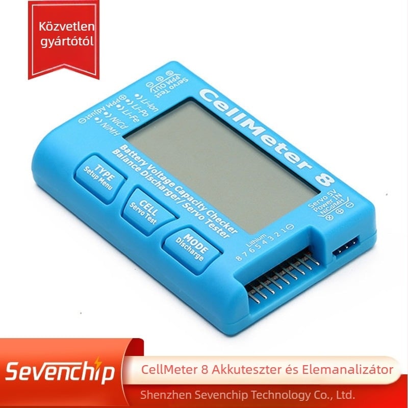 CellMeter 8 8S digitális kijelzős servo teszter, keskeny frekvenciás teszt, akkumulátor lemerítő, háttérvilágítású kijelző