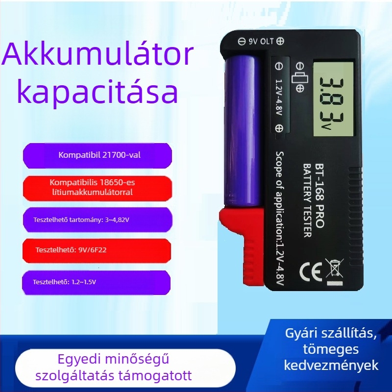 BT168PRO Magas pontosságú akkumulátor kapacitásmérő, kapacitás tartomány 1.2, áramerősség pontossága 0.1, hőmérséklet pontosság 1