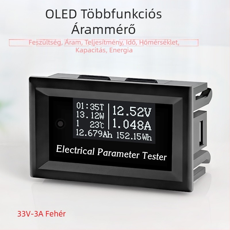 RIDEN Többfunkciós OLED feszültségmérő, áramerősségmérő, wattmérő, hőmérő és akkumulátor-kapacitás-tesztelő