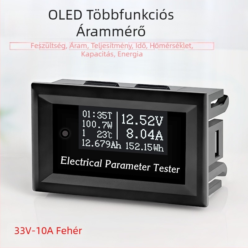 RIDEN Többfunkciós OLED feszültségmérő, áramerősségmérő, wattmérő, hőmérő és akkumulátor-kapacitás-tesztelő