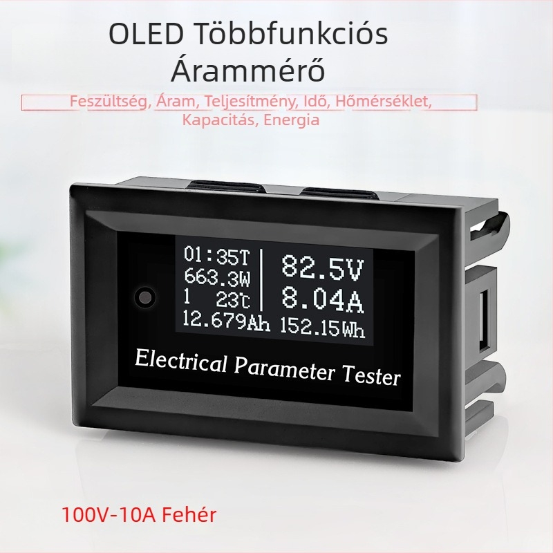 RIDEN Többfunkciós OLED feszültségmérő, áramerősségmérő, wattmérő, hőmérő és akkumulátor-kapacitás-tesztelő