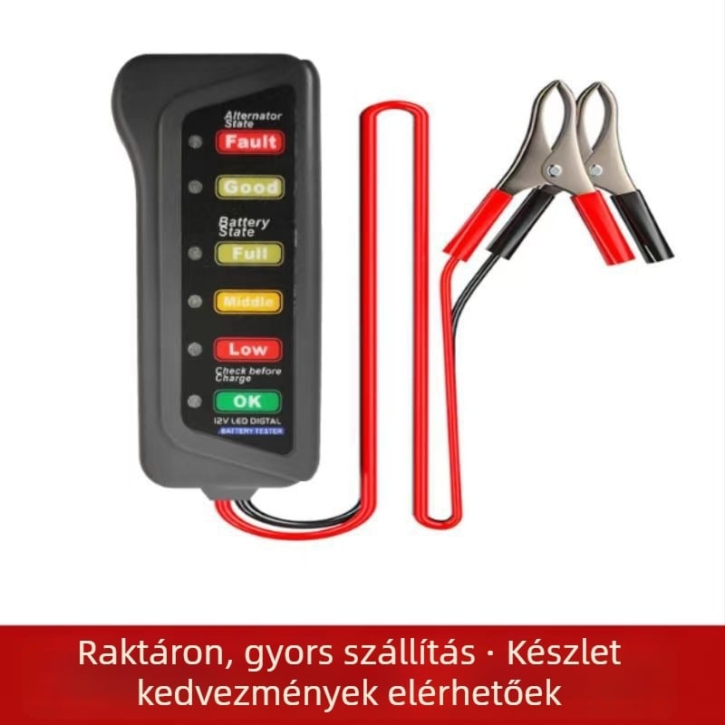 Autódiagnosztikai műszer – 12V akkumulátor-teszter, modell: akkumulátor teszter, általános kompatibilitás, üzemhőmérséklet -20°C-tól 80°C-ig