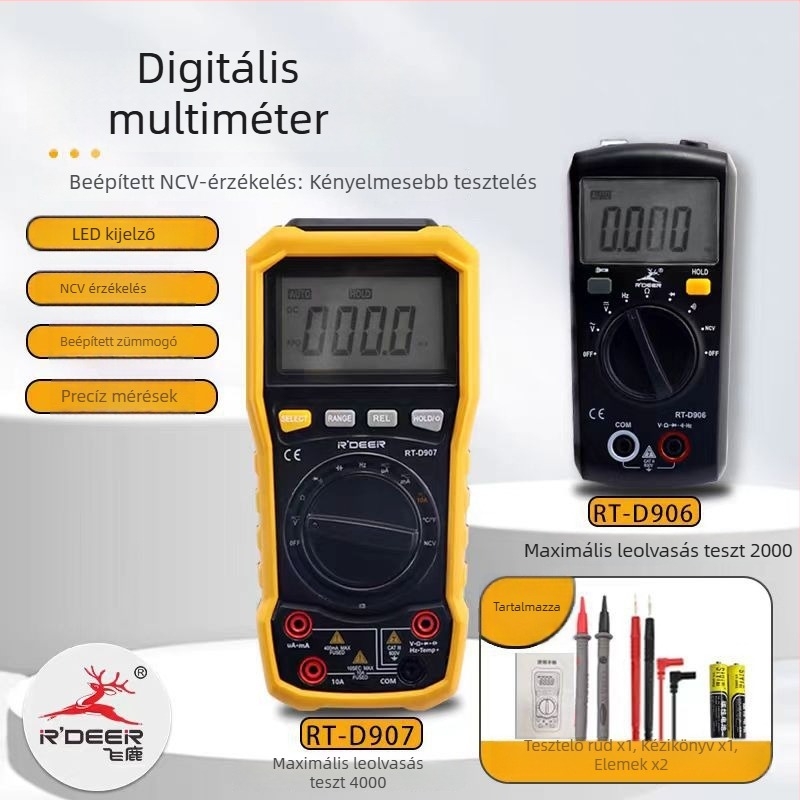 Feilu Tools Digitális multiméter – Magas pontosságú intelligens, többfunkciós elektronikus mérőeszköz villanyszerelők számára