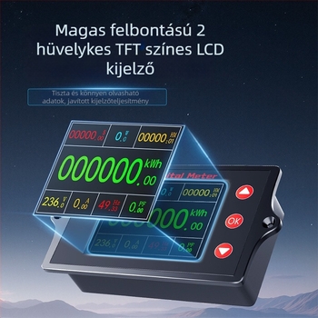 Peacefair többfunkciós AC feszültség- és áramerősségmérő digitális kijelzővel, teljesítmény nyomon követése, frekvencia mérése és energia költség számítás