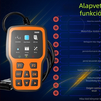 OBD2 autódiagnosztikai műszer V600 az Obdxpert-től, 12V, -30°C-tól 70°C-ig, OBD-II/EOBD kompatibil