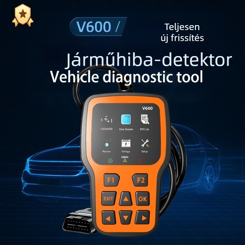OBD2 autódiagnosztikai műszer V600 az Obdxpert-től, 12V, -30°C-tól 70°C-ig, OBD-II/EOBD kompatibil
