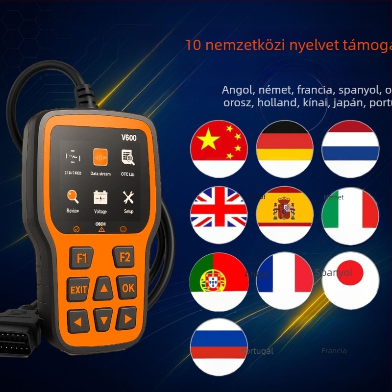 OBD2 autódiagnosztikai műszer V600 az Obdxpert-től, 12V, -30°C-tól 70°C-ig, OBD-II/EOBD kompatibil