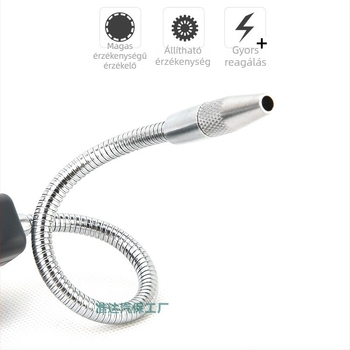 DY5750B Hordozható autóklímás hűtőközeg-szivárgásdetektor halogén detektálással; detektálja a szivárgásokat autó- és háztartási AC rendszerekben; négy alkáli elem; működési hőmérséklet 0–50°C