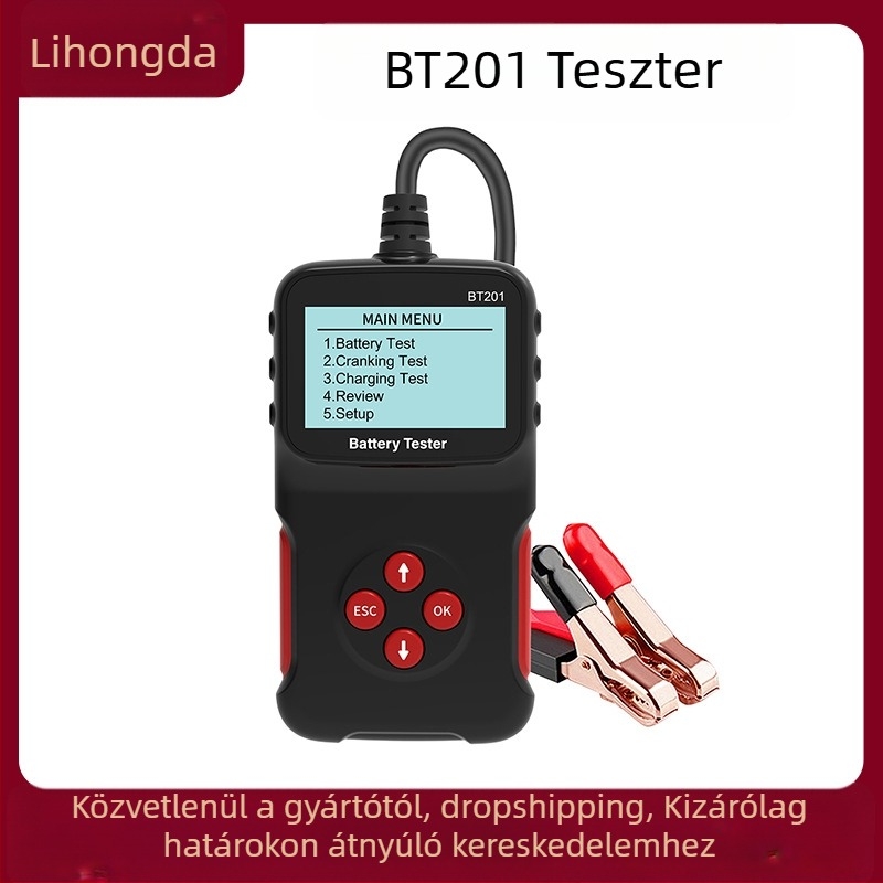 BT201 autódiagnosztikai műszer, 12V, OBD2-kompatibilis, -20°C–50°C működési hőmérséklet