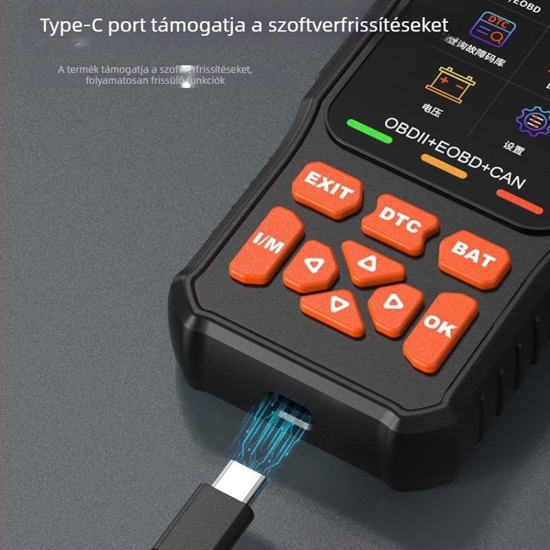 M525 OBD2 motordiagnosztikai eszköz, 9-16V, -20-65°C, minden modellhez kompatibilis