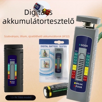 Új digitális akkumulátortester LCD-kijelzővel és száraz elem kapacitásmérővel