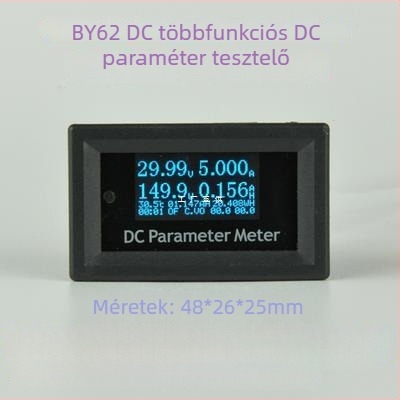 BY62 DC0-100V OLED DC feszültség- és áramerősségmérő, teljesítmény, hőmérséklet és akkumulátorkapacitás teszter