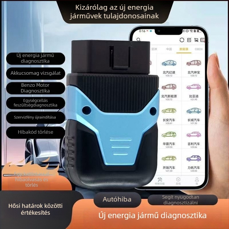 Új energia OBD diagnosztikai eszköz, három elektromos rendszer diagnosztikája, Tesla nagyképernyős karbantartási mód, 12V, Z5 modell, Humzor