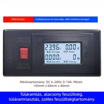 EV töltődetektáló és teljesítménymérő – akkumulátor feszültségmérés, modell Pxc-031, DC 6-200V