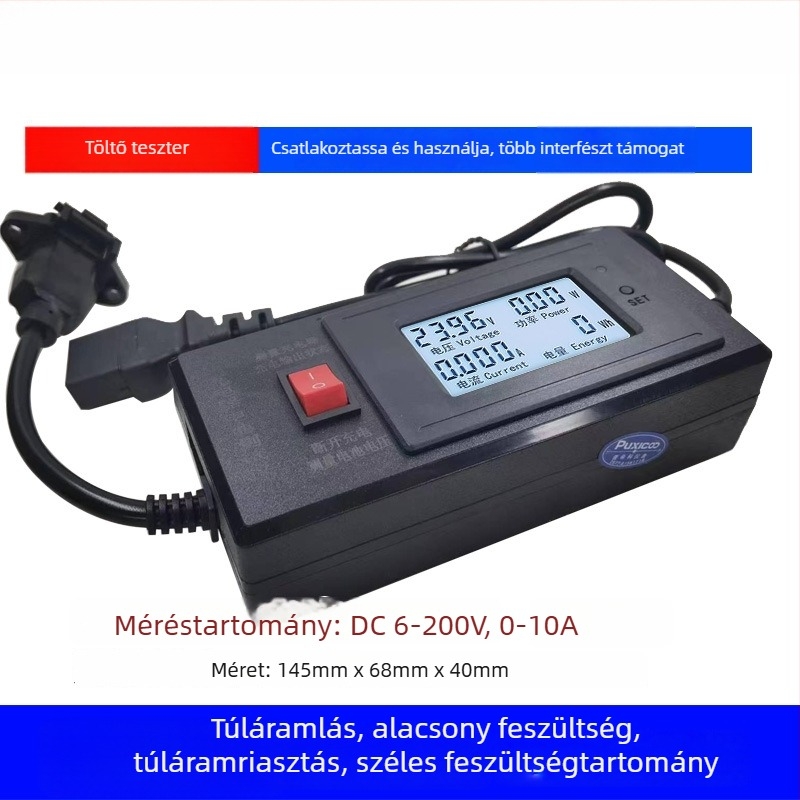 EV töltődetektáló és teljesítménymérő – akkumulátor feszültségmérés, modell Pxc-031, DC 6-200V