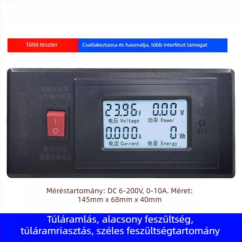 EV töltődetektáló és teljesítménymérő – akkumulátor feszültségmérés, modell Pxc-031, DC 6-200V