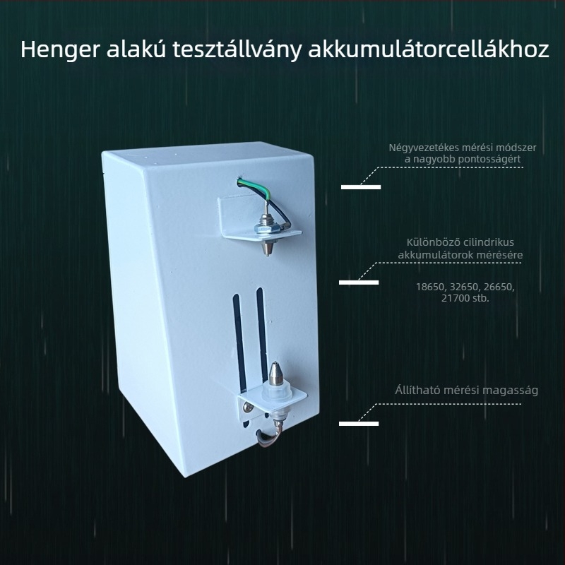 Lithium-ion akkumulátor belső ellenállás mérő 18650-ös puha csomagolású akkumulátorhoz, nagy pontosságú 4-vezetékes mérés