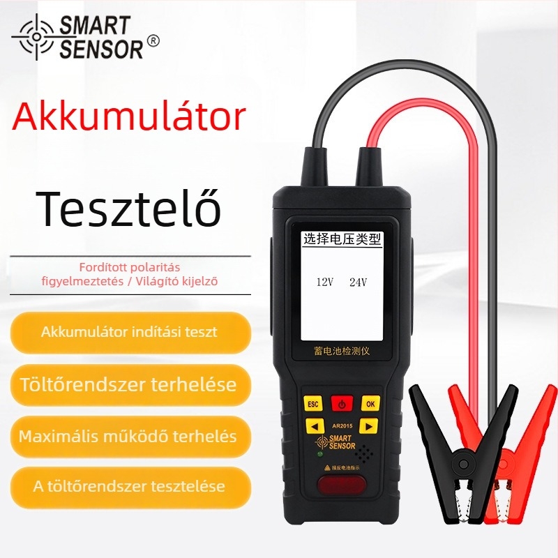 Xima AR2015 akkumulátortesztelő autóakkumulátorokhoz, 12V/24V – belső ellenállás mérő – Smart Sensor