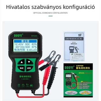 Autó akkumulátor teszter DY221, One More, 12-24V